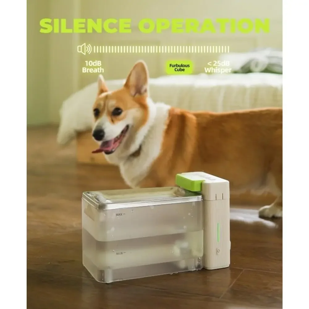 Furbulous Cube 3.3L Pet Water Fountain Ultrafiltration Quiet Cat Dog Dispenser